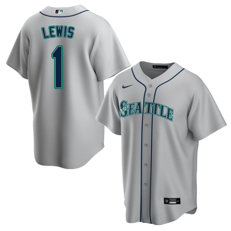 Nike Men #1 Kyle Lewis Seattle Mariners Baseball Jerseys Sale-Gray